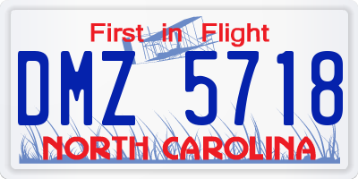 NC license plate DMZ5718