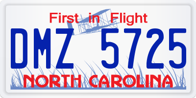 NC license plate DMZ5725