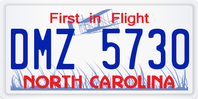 NC license plate DMZ5730