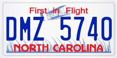 NC license plate DMZ5740
