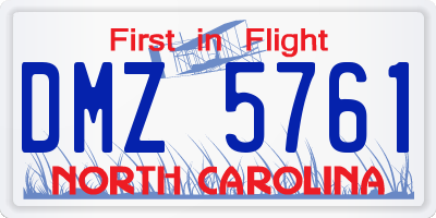 NC license plate DMZ5761
