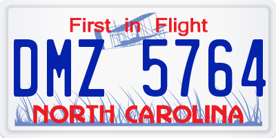 NC license plate DMZ5764