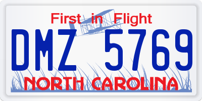 NC license plate DMZ5769