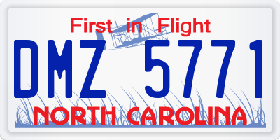 NC license plate DMZ5771
