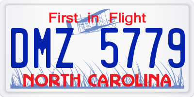 NC license plate DMZ5779