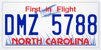 NC license plate DMZ5788