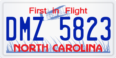 NC license plate DMZ5823