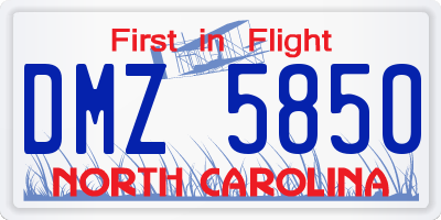 NC license plate DMZ5850