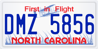 NC license plate DMZ5856
