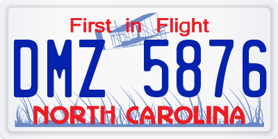 NC license plate DMZ5876