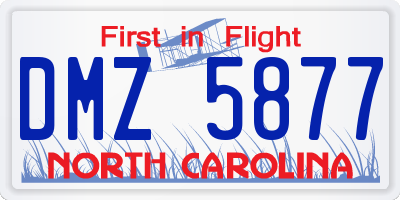 NC license plate DMZ5877