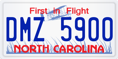 NC license plate DMZ5900