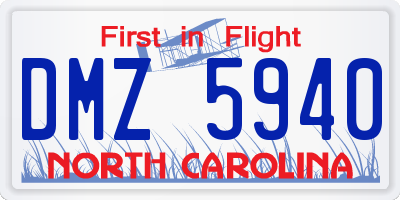 NC license plate DMZ5940