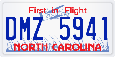 NC license plate DMZ5941