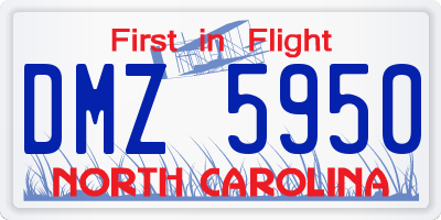 NC license plate DMZ5950