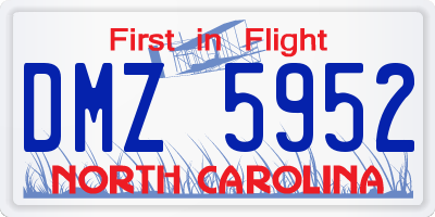 NC license plate DMZ5952