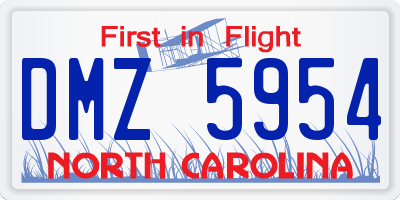 NC license plate DMZ5954