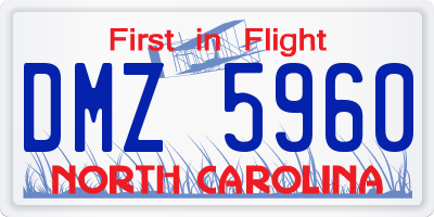 NC license plate DMZ5960