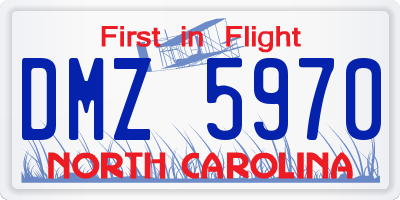 NC license plate DMZ5970