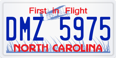 NC license plate DMZ5975