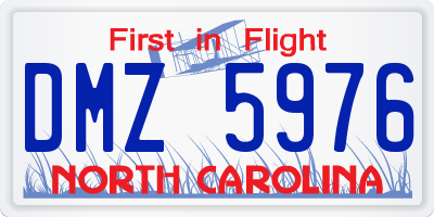 NC license plate DMZ5976