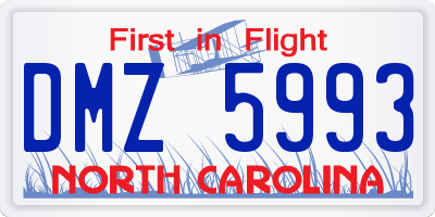 NC license plate DMZ5993