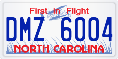 NC license plate DMZ6004