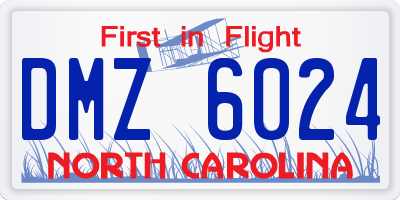 NC license plate DMZ6024