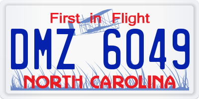 NC license plate DMZ6049