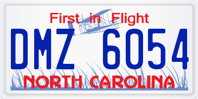 NC license plate DMZ6054