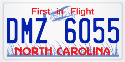 NC license plate DMZ6055