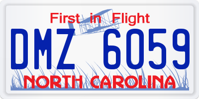 NC license plate DMZ6059