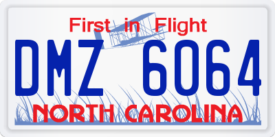 NC license plate DMZ6064