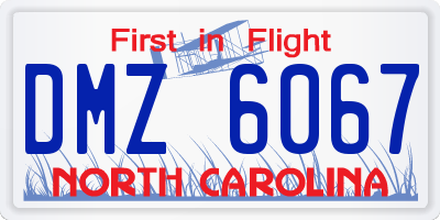 NC license plate DMZ6067