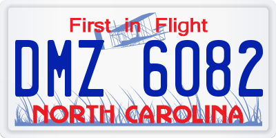 NC license plate DMZ6082