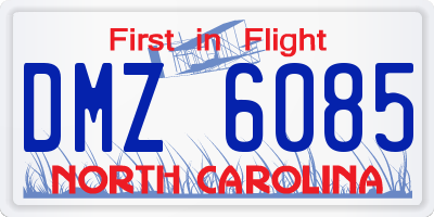 NC license plate DMZ6085
