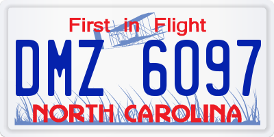 NC license plate DMZ6097