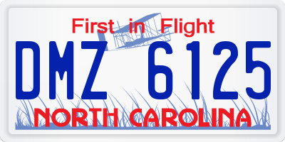 NC license plate DMZ6125