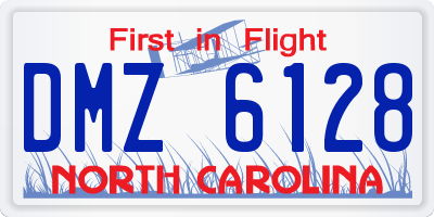 NC license plate DMZ6128
