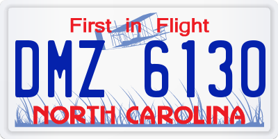 NC license plate DMZ6130