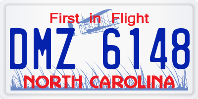 NC license plate DMZ6148