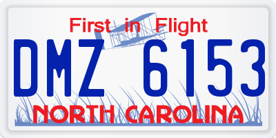 NC license plate DMZ6153