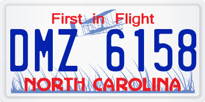 NC license plate DMZ6158