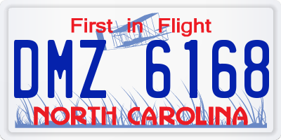 NC license plate DMZ6168