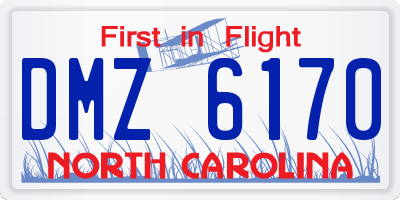 NC license plate DMZ6170