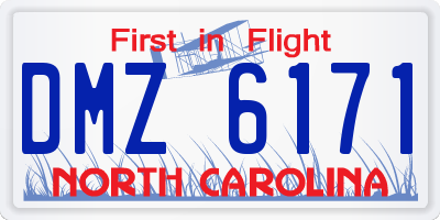 NC license plate DMZ6171