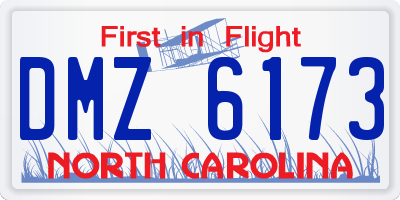 NC license plate DMZ6173