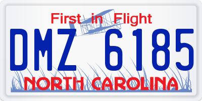 NC license plate DMZ6185