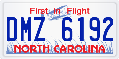 NC license plate DMZ6192