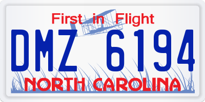 NC license plate DMZ6194